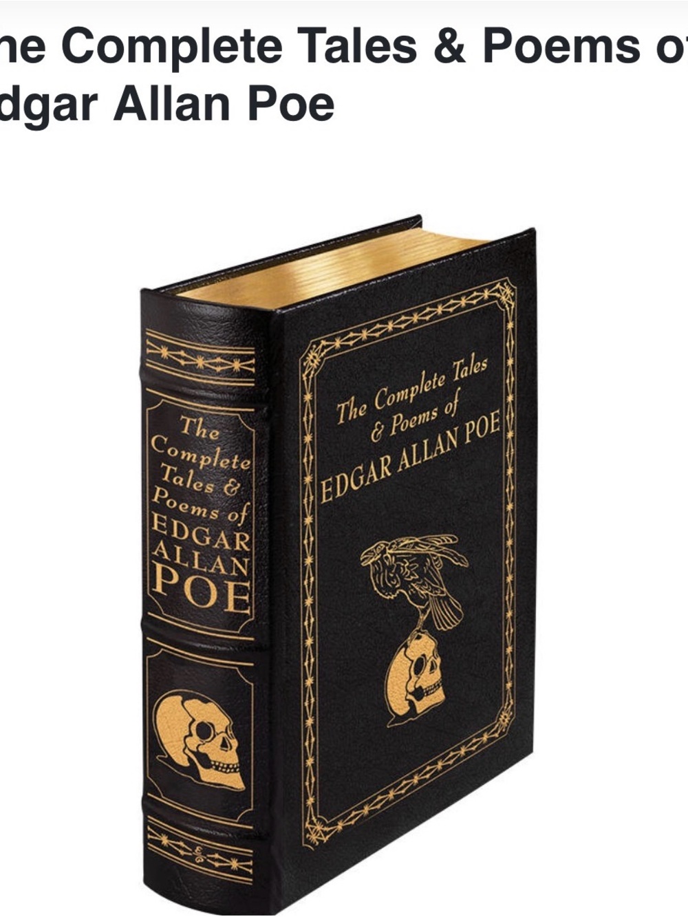 Edgar Allan Poe Complete Tales & Poems Black/Gold Leather Bound Edition NWOTs